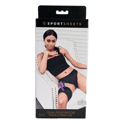 Sportsheets Dual Penetration Thigh Strap On Black - Ultimate Pleasure for All Genders - Adult Naughty Store