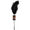 Introducing the Sensation Seeker Ostrich Feather Tickler - Model ST-11.5B: Unveiling the Ultimate Pleasure Journey for All Genders, Focusing on Sensual Delights in Black - Adult Naughty Store