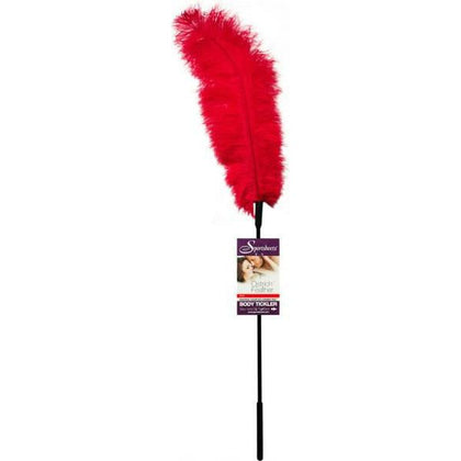 Introducing the Sensation Seeker Ostrich Feather Tickler - Model ST-11.5R: A Luxurious Red Pleasure Tool for Unveiling Sensual Delights