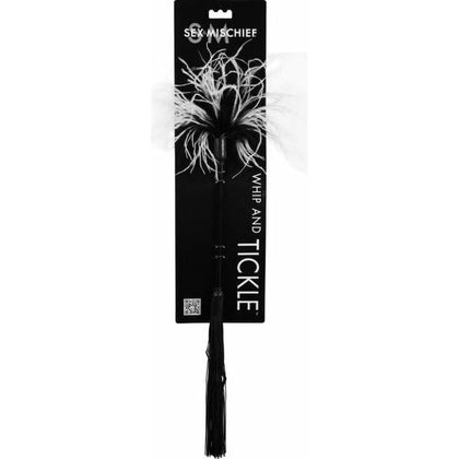 Introducing the Sensual Pleasures Whipper Tickler Feather and Rubber Tickler - Model WTR-2000B, Black