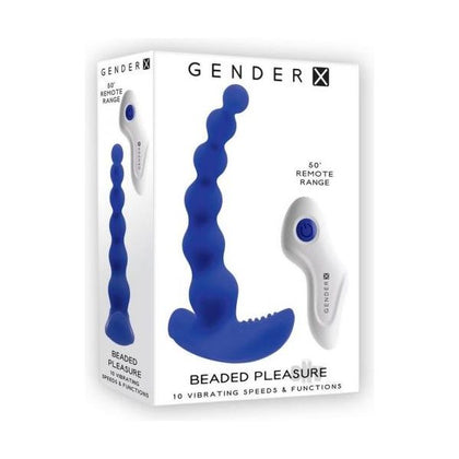 Introducing the Gx Beaded Pleasure Blue Vibrating Shaft - Model GX-1001: The Ultimate Pleasure Experience for All Genders and Erogenous Zones