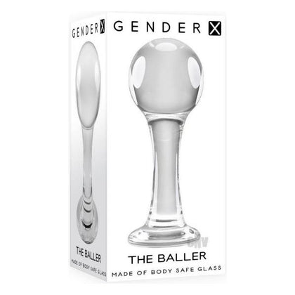 Gx The Baller Glass Anal Plug - Model X1: The Ultimate Pleasure Experience for All Genders - Exquisite Crystal Clear Delight - Adult Naughty Store