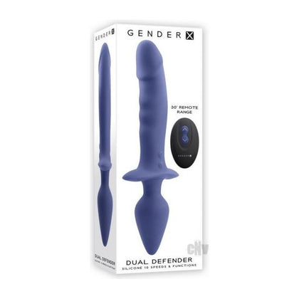 Gx Dual Defender Purple - Dual-Ended Remote-Controlled Silicone Vibrator for Couples - Model GXDD-1001 - Unisex Pleasure Toy - Intense Stimulation for Both Partners - Purple