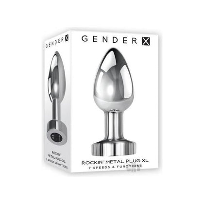 Gx Sensual Pleasures Rockin Metal Plug XL - Luxurious Vibrating Anal Toy for Unforgettable Intimacy - Model GX-APXL - Unisex - Anal Stimulation - Silver - Adult Naughty Store