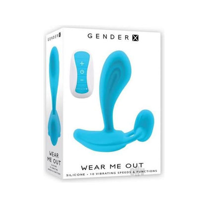 Introducing the Gx Wear Me Out Blue Double-Motor Wearable Vibrator - Model GXWM-001: A Versatile Pleasure Delight for Her