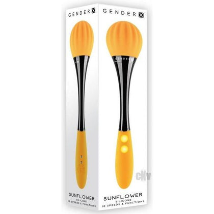 Introducing the Gx Sunflower Yellow-black Dual-Ended Silicone Vibrator - Model GSD-10B: Unleash Pleasure and Power for All Genders! - Adult Naughty Store