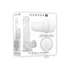 Introducing the Gx Clearly Combo: Crystal Clear Hands-Free Dildo and Frosted Anal Stroker Set for All Genders, Delivering Pure Pleasure and Ultimate Clarity