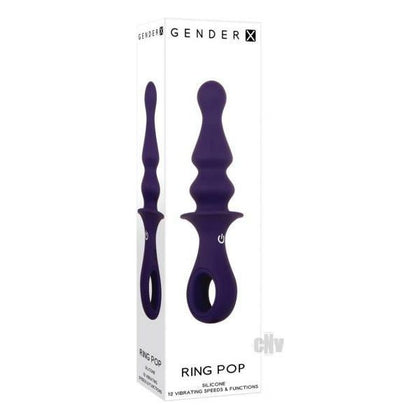 Gx Ring Pop Purple - Vibrating Ring-Handled Plug for Intense Pleasure - Model GXP-01 - Unisex - Anal Stimulation - Purple - Adult Naughty Store