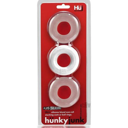Hünkyjunk HUJ3 3-Pack White Ice Silicone C-Ring for Male Pleasure