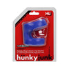 Hünky Junk Connect Cock Ball Tugger Blue - Premium Silicone Dual Ring for Enhanced Pleasure - Adult Naughty Store