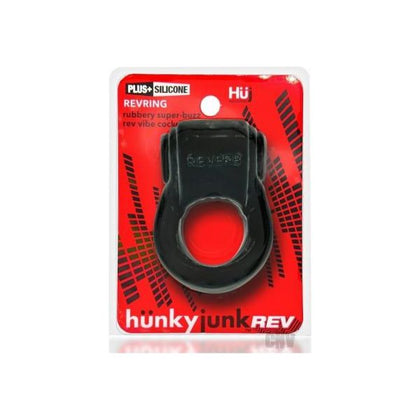 Hünkyjunk REVRING Reverb-Vibe Rubber Cockring - Model HJ-1001 - Unisex - Enhances Pleasure and Sensation - Black - Adult Naughty Store