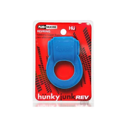 Hünkyjunk REVRING Reverb-Vibe Rubber Cockring - Model HR-001 - Male - Enhances Pleasure and Stamina - Teal Ice