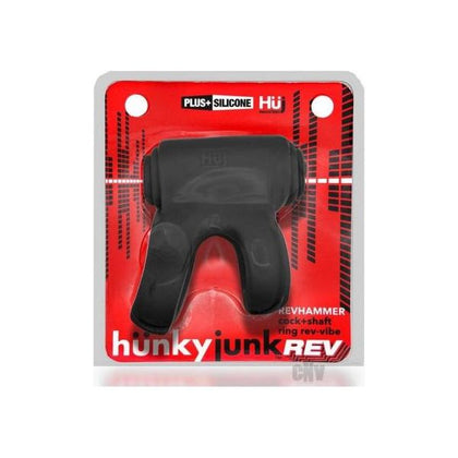 Hünkyjunk REVHAMMER Tar Ice Reverb Cockring and Shaft-Strapped Vibrating Toy for Men - Model HJ-RTI-001 - Enhances Pleasure in Multiple Areas - Black - Adult Naughty Store