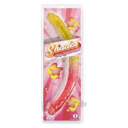 Icon Shades Gradient Dbl Dong - Model 18XY - Dual Pleasure Vibrator - Pink/Yellow