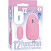 B12 Bullet Vibrator and Controller - Powerful Clit Stimulation Toy for Couples - 12 Functions - Pink - Adult Naughty Store