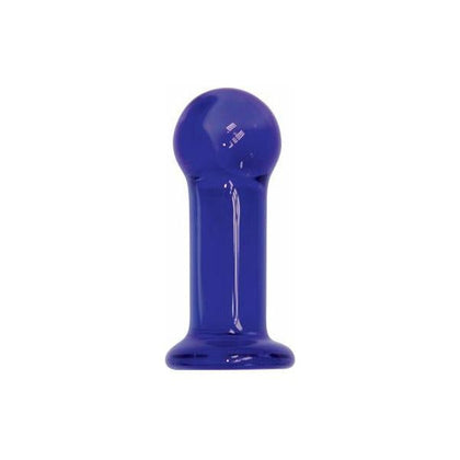 Indigo Glass Anal Plug - Model X1: The Ultimate Starter Plug for Sensational Anal Play Experience - Hypoallergenic, Body-Safe, and Tailored for Comfort - Blue