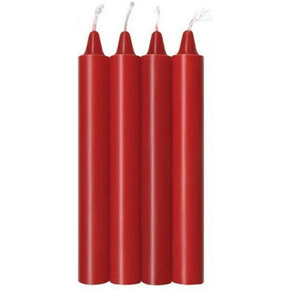 Introducing the Sensual Warm Drip Candles Red Hot 4 Pack by Make Me Melt: The Ultimate BDSM Wax-Play Experience for All Genders, Perfect for Sensual Pleasure in a Fiery Red Hue