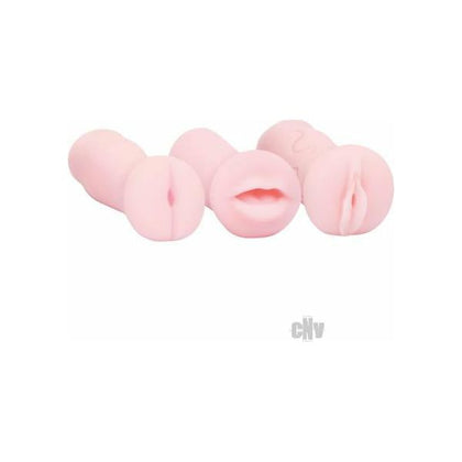 Velvet Pleasure Pocket Pink Mini Masturbator Trio - Compact Pleasure for All Genders in Pink - Adult Naughty Store