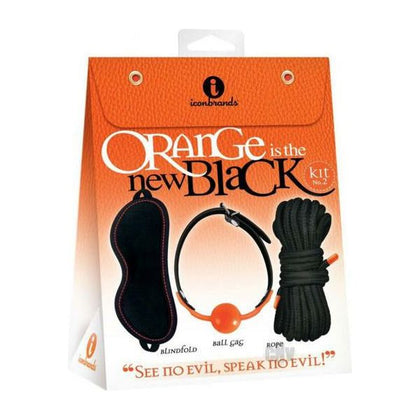 Icon's Orange is the New Black Sensory Deprivation Kit: Submissive Pleasure with See No Evil Speak No Evil - Adult Naughty Store