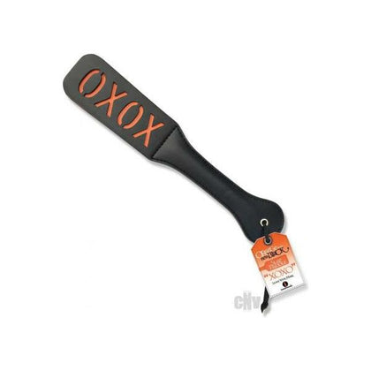 Orange is the New Black XOXO Slap Paddle - Handmade Leather Double-Smack Sensation for Beginner Kinky Fun - Model XOXO-001 - Unisex - Sensual Impact Play - Vibrant Orange