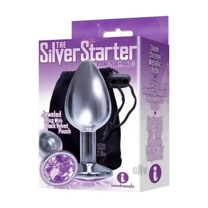 Iconic Silver Starter Plug Violet - Model 9SVP - Unisex Anal Pleasure - Elegant Jewel Butt Plug - Adult Naughty Store