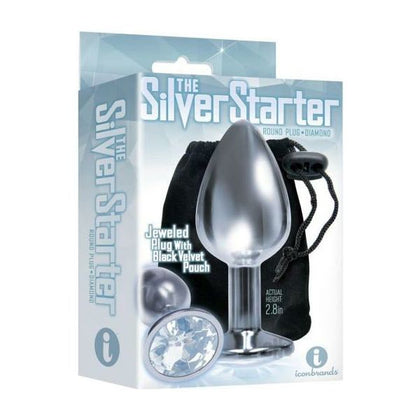 Icon Silver Starter Plug Diamond - Model 9S | Unisex Anal Pleasure Toy | Sparkling Gem Base | Silver - Adult Naughty Store