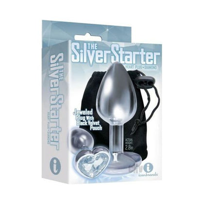 Iconic Silver Starter Heart Plug Diamond - Model 9SSHPD: Unleash Pleasure with Elegance - Adult Naughty Store