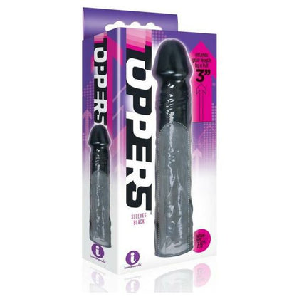 Iconic Toppers Black Penis Extender - Model X3: Realistic 3-Inch Length Enhancer for Men - Ultimate Pleasure in Black