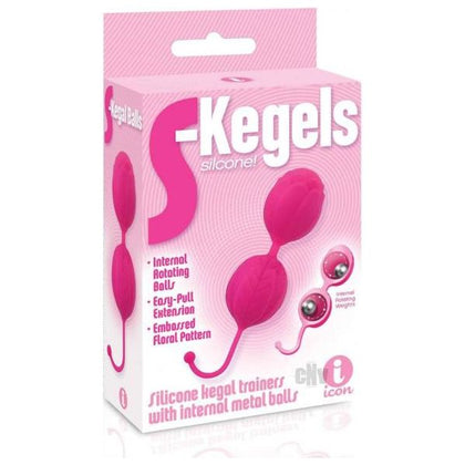 Icon Brands 9 S-Kegels Silicone Balls Pink - Model 9S-KEGELS - Women's Pelvic Floor Exerciser for Internal Stimulation