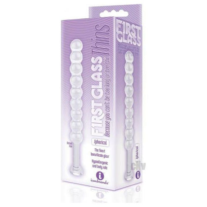 Icon Brands First Glass Thins Spherical Plug - Model 9 | Unisex Anal and Vaginal Pleasure Toy | Clear - Adult Naughty Store