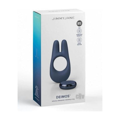 Introducing the Jimmyjane Deimos Silicone C-Ring Blue - A Premium Couples' Vibrating C-Ring for Clitoral Stimulation