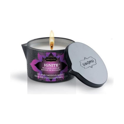 Kama Sutra Massage Candle - Island Passion Berry | Sensual Massage Oil | Model KS-201 | For Couples | Full Body Pleasure | Warm Pink - Adult Naughty Store