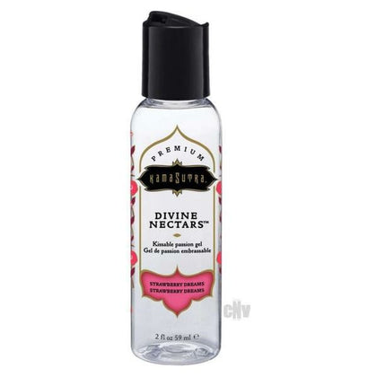 Divine Nectars Strawberry Dreams 2oz: Sensual Water-Based Body Glide for Kissable Pleasure - Clear, Long-Lasting, and TSA-Approved