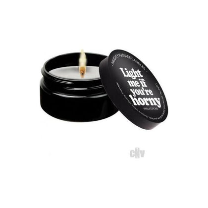 Naughty Pleasure Massage Candle 2oz - Light Me If You're Horny - Vanilla Creme Scent - TSA Approved Travel Size - Made in the USA - Adult Naughty Store