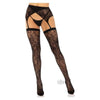 Rachel Lace Thigh Highs & Crossover Garter Belt | Os Blk | For a Tempting Night Out