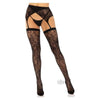 Rachel Lace Thigh Highs & Crossover Garter Belt | Os Blk | For a Tempting Night Out - Adult Naughty Store