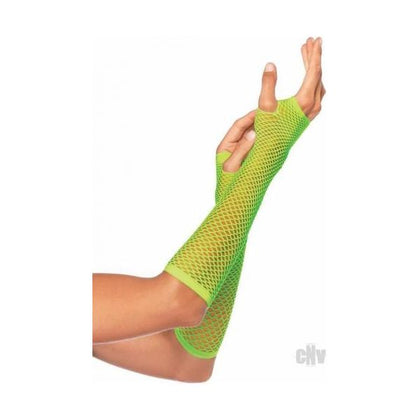 Triangle Net Fingerless Gloves - O/S Neon Green - Unisex - Pleasure Enhancing - One Size - Adult Naughty Store