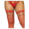 Introducing the Seductive Hearts Vegan Leather Thigh Garter - Model O/S RED, for a Captivating Experience of Pleasure and Style - Adult Naughty Store