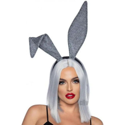 Silver Glitter Bunny Ears O-s: The Perfect Accessory for Fun and Flirty Nights - Adult Naughty Store