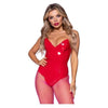 Ravishing Red Vinyl Boned Bodysuit - Medium Size - Seductive Lingerie for Women - Unleash Your Passion in Style! - Adult Naughty Store