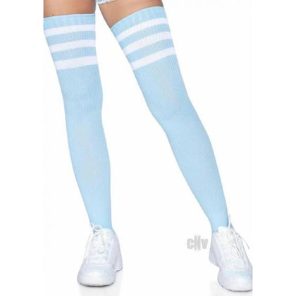 Athlete Thigh Hi 3 Stripe Top O/S Lt. Blue - Sensational Unisex Lingerie for Thigh High Delights - Model ATH-3ST-LTBL - Size: One Size