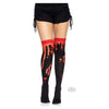 Seductive Splatter Thigh Highs - O/S Red: Exquisite Lingerie for Sensual Delights - Adult Naughty Store