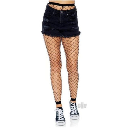 [Brand Name] Diamond Net Footless Tights Model XYZ - Women's Sensual Black Lingerie - Alluring Legwear for Seductive Appeal - One Size
