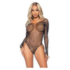 Galaxy Star Rhinestone Fishnet Bodysuit OS Black - Sensual Lingerie for Women - Adult Naughty Store