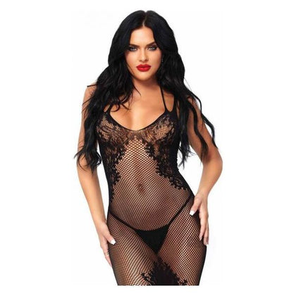 Elegant Intimates Seamless Net Lace Halter Dress Model 01 - Women's Black O/S - Adult Naughty Store