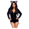 Comfy Cat Sm Black Romper: Luxurious Velvet Lingerie for Women - Model CC-SM-BLK - Ultimate Comfort and Style - Small Size - Adult Naughty Store