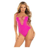 Adam & Eve Seamless Shred Racer Thong Suit Magenta - Unisex Racer Back Thong Bodysuit, O/S - Adult Naughty Store