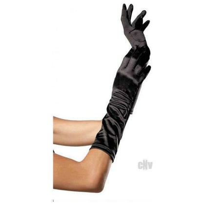 O/S Black Elbow Length Satin Gloves for Women - Sensual Elegance at Your Fingertips - Adult Naughty Store