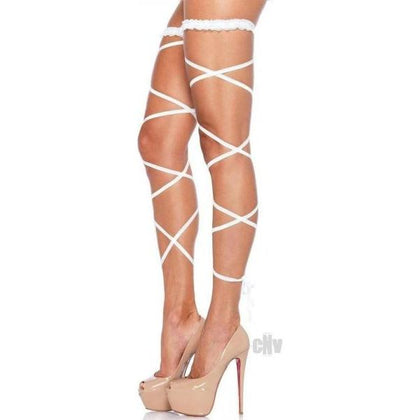 Elegant Intimates Garter Leg Wrap Set - O/S White - Model 123456 - Women's Lingerie for Sensual Thigh Play