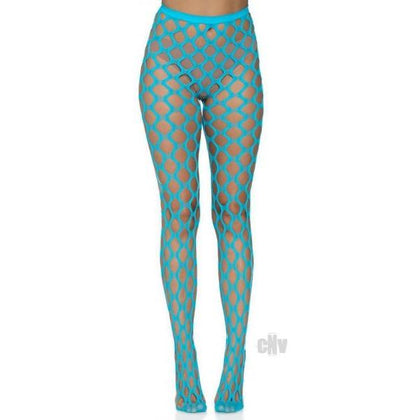 Blue Neon Jumbo Pothole Net Tights - Unisex Lingerie, Model JPN-01, for Sensual Allure - One Size - Adult Naughty Store